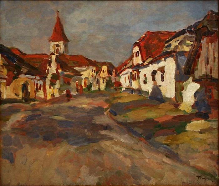 Jindrich Prucha Village Green china oil painting image